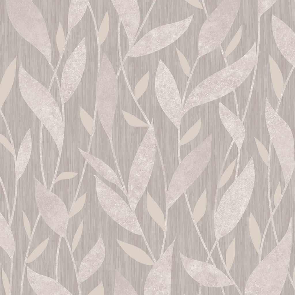 Dancing Leaves Trail Wallpaper - Beige pattern