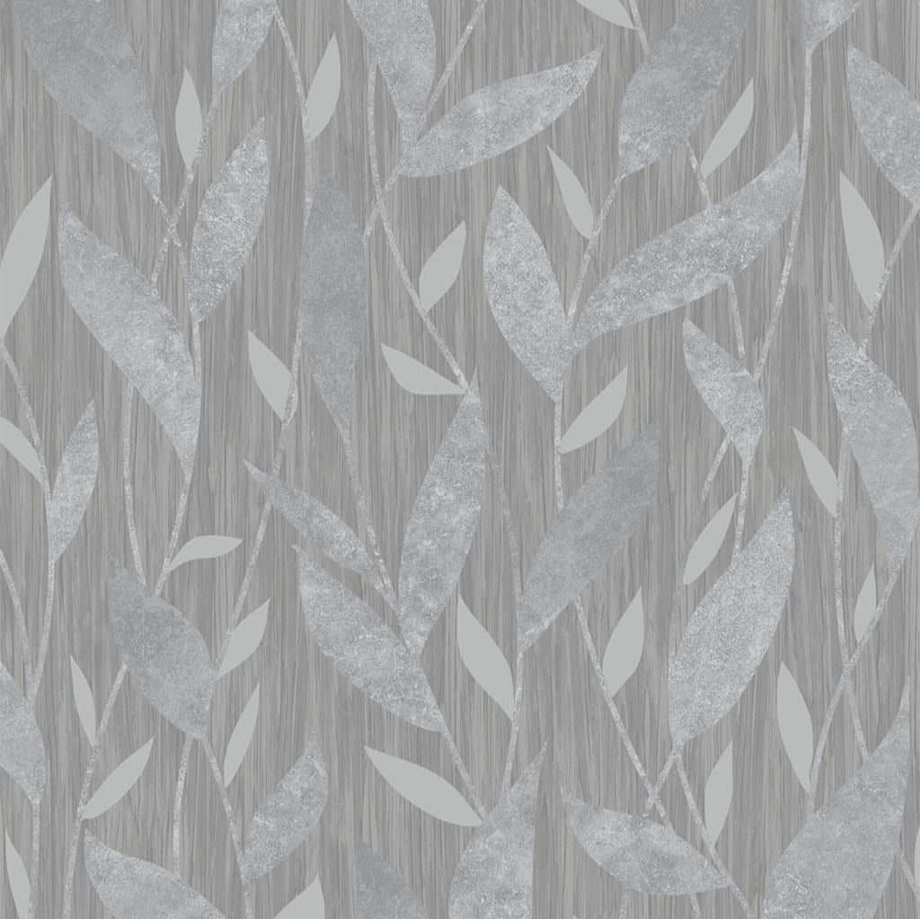 Dancing Leaves Trail Wallpaper - Grey pattern