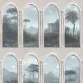 Exotic Vista Archway Wallpaper - Blue pattern