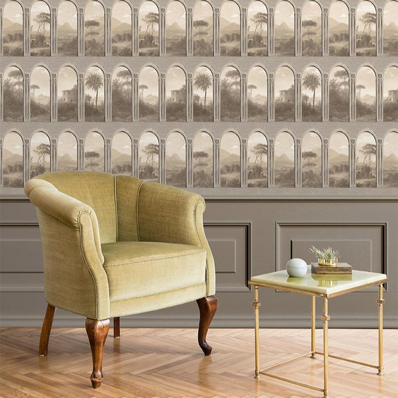 Exotic Vista Archway Wallpaper - Beige room view