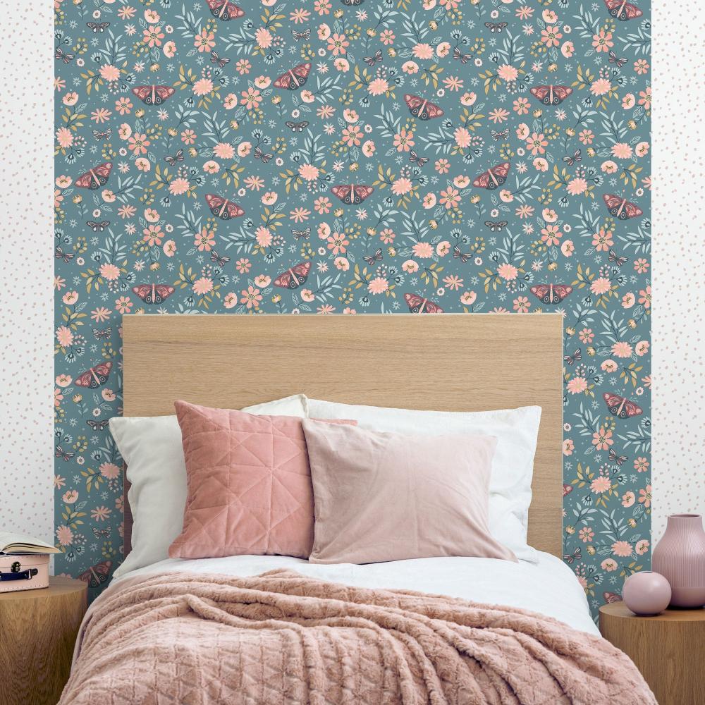 Whimsical Meadow Wallpaper - Green room view