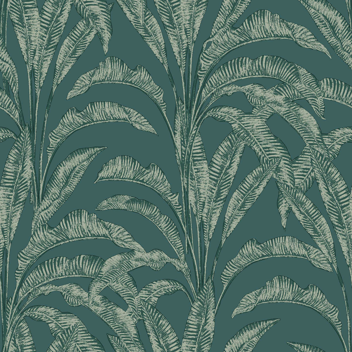 Luxe Tropical Palm Wallpaper - Green pattern