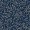 Big Wave Wallpaper - Blue pattern