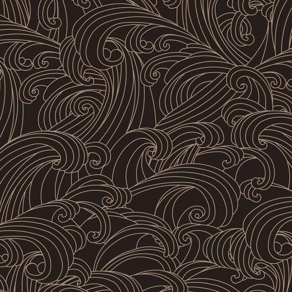 Big Wave Wallpaper - Black pattern