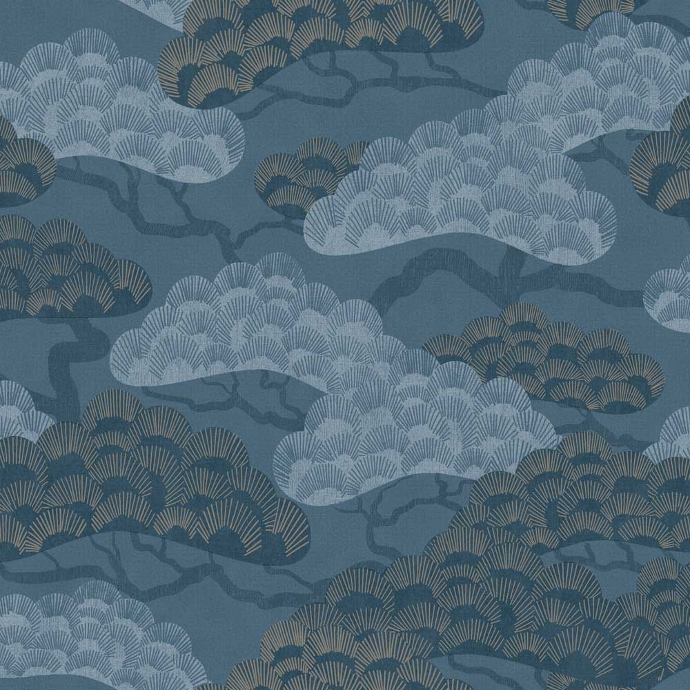 Bonsai Grove Wallpaper - Blue pattern