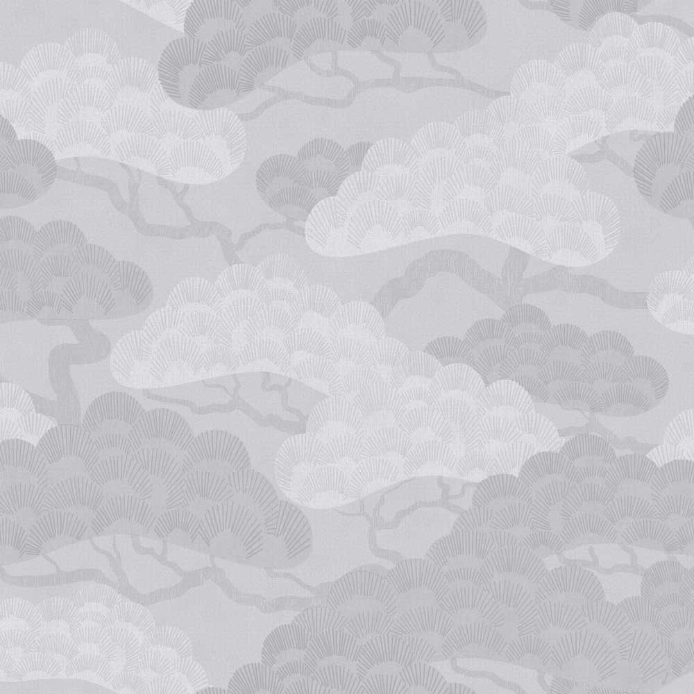 Bonsai Grove Wallpaper - Light Grey pattern