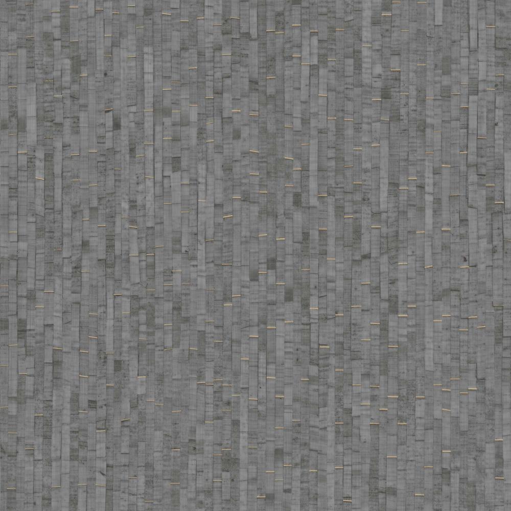 Faux Natural Straw Wallpaper - Dark Grey pattern