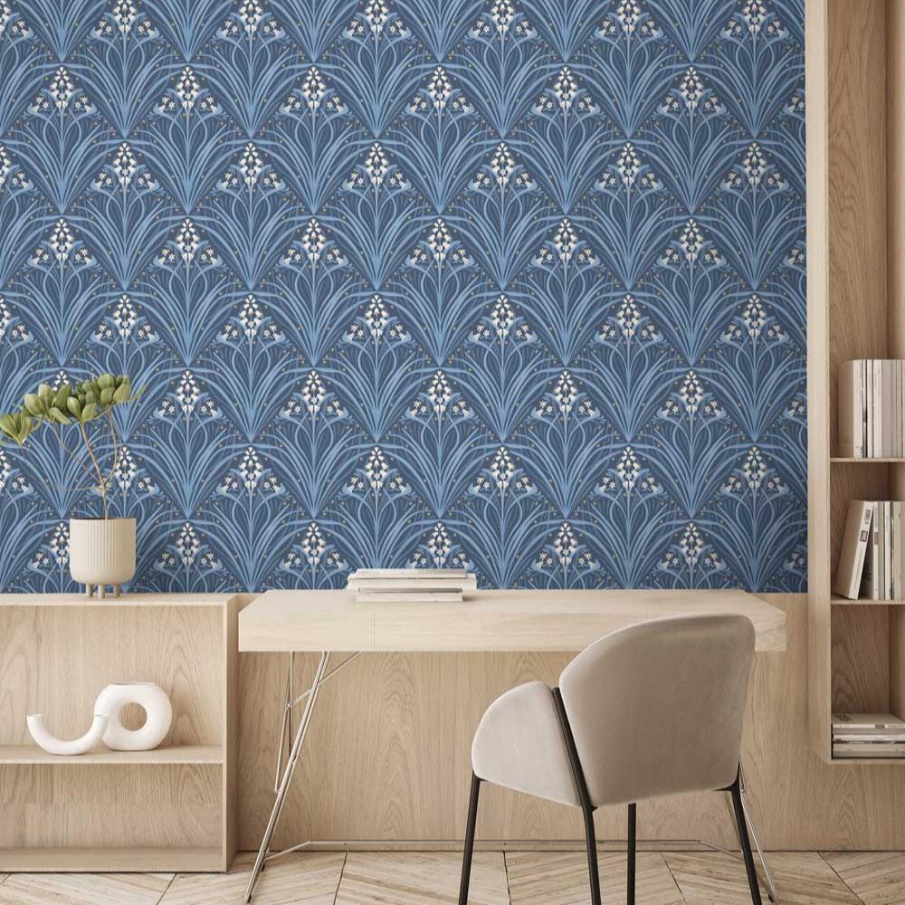 Victorian Bloom Wallpaper - Blue room view