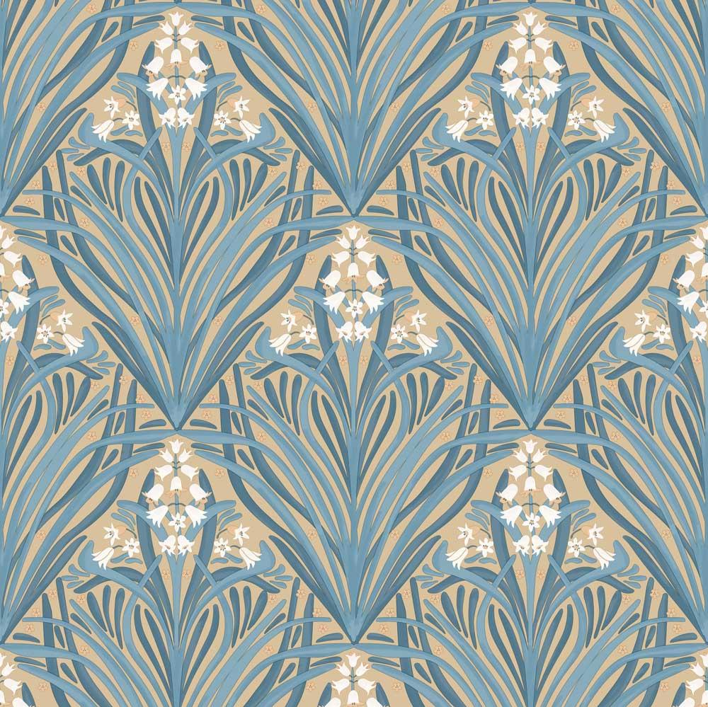 Victorian Bloom Wallpaper - Green pattern