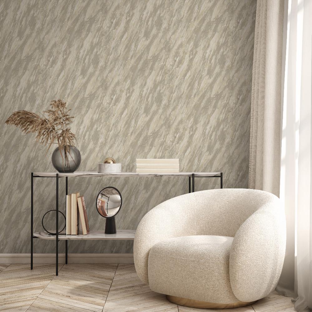 Luxe Marble (with Glint) Wallpaper - Beige room view