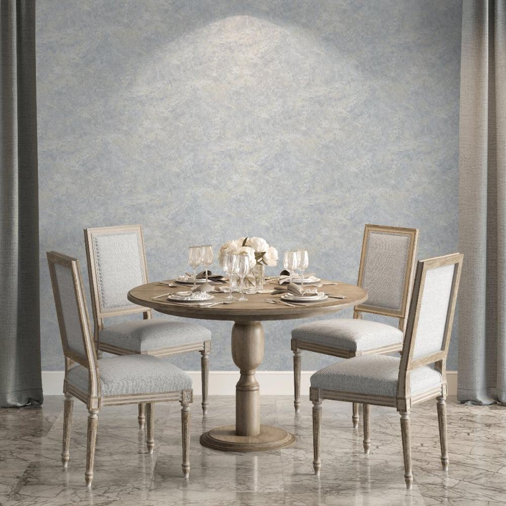 Lustre Stucco Wallpaper - Greyish Blue room view