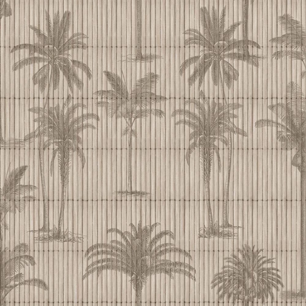 Vintage Palm Grove Wallpaper - Beige pattern