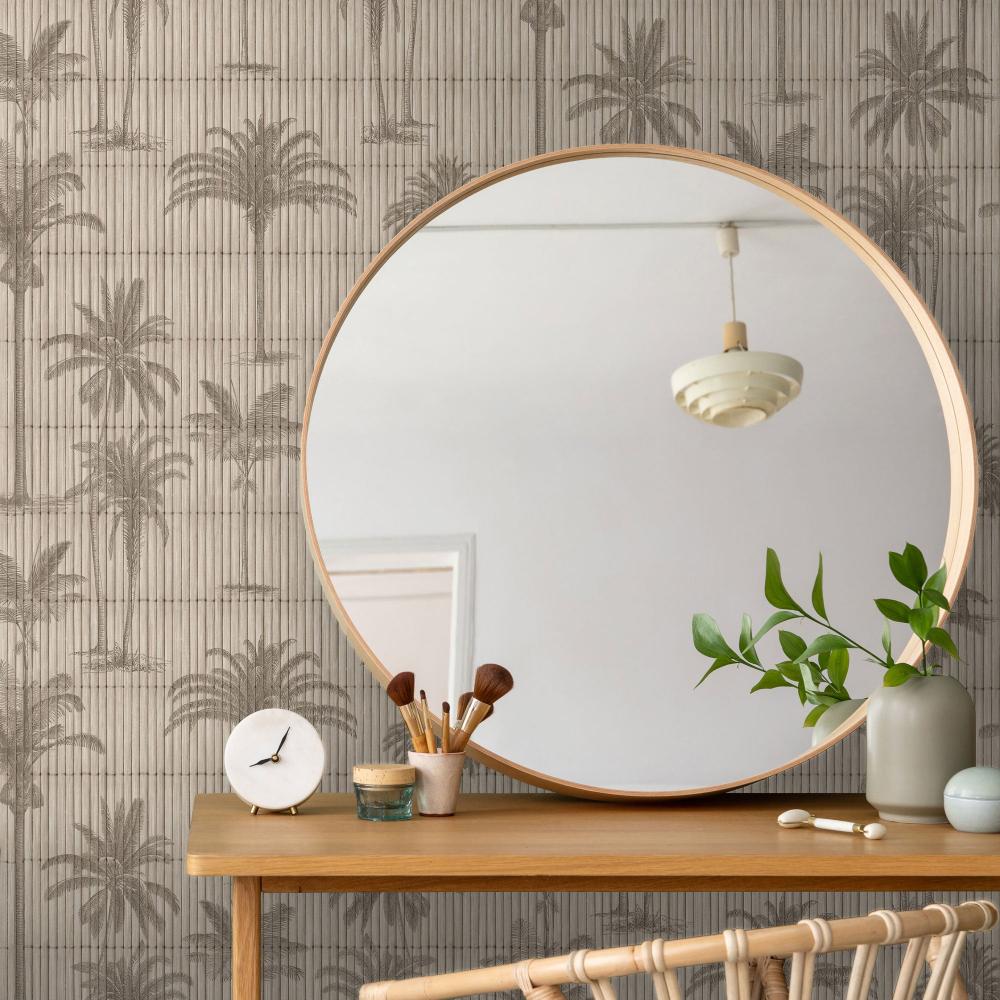 Vintage Palm Grove Wallpaper - Beige room view