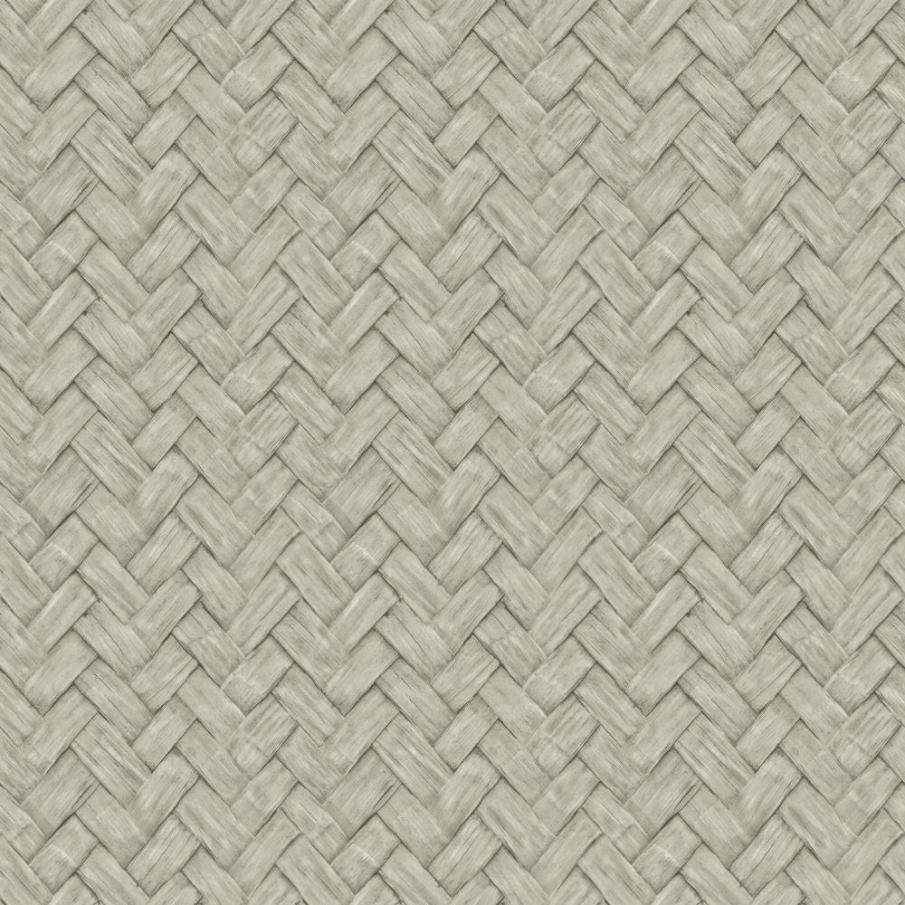 Faux Natural Weave Wallpaper - Green pattern