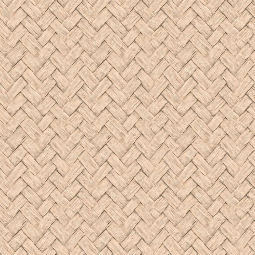 Faux Natural Weave Wallpaper - Beige pattern
