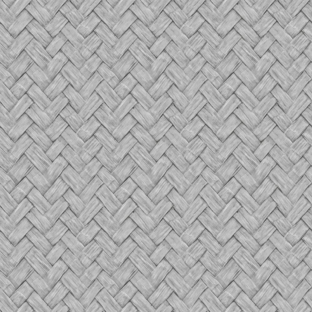 Faux Natural Weave Wallpaper - Grey pattern