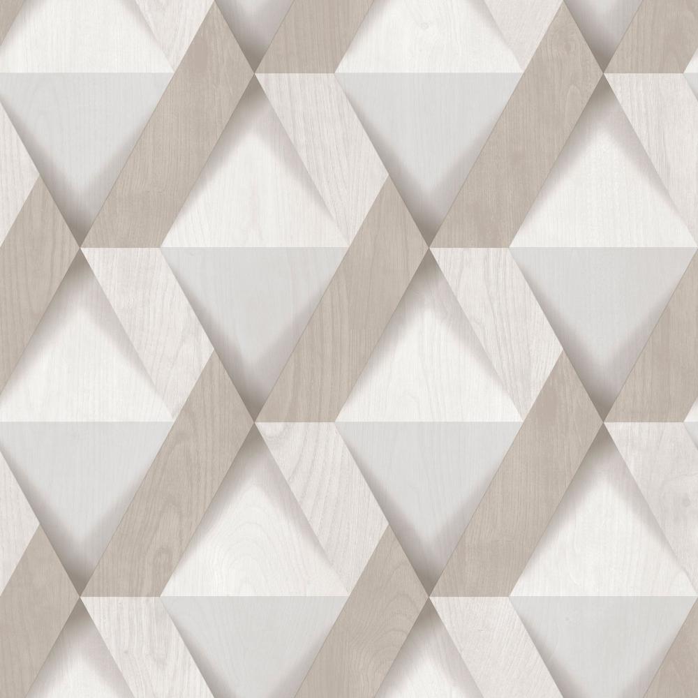 Modern Losange Wood Wallpaper - Beige pattern