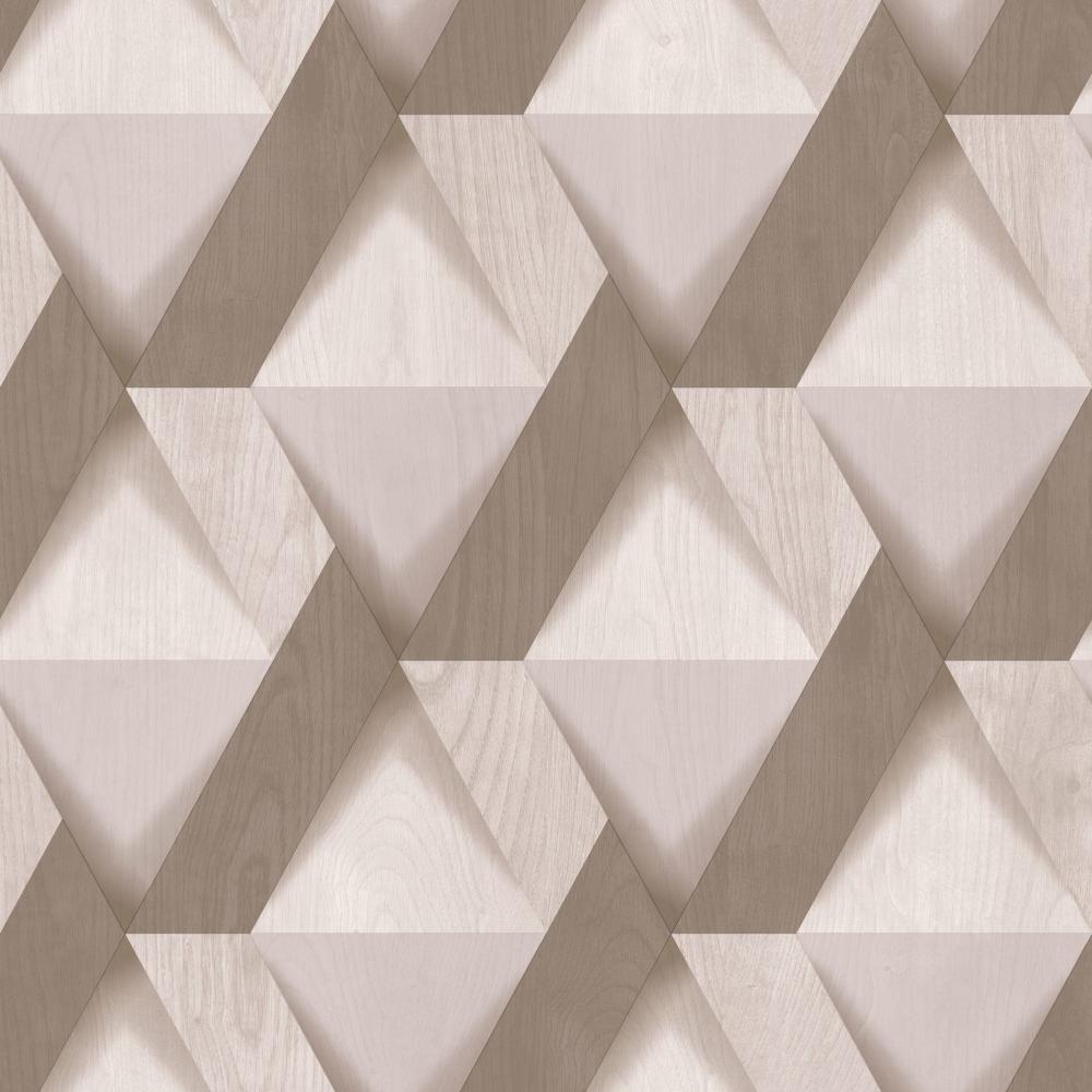 Modern Losange Wood Wallpaper - Taupe pattern