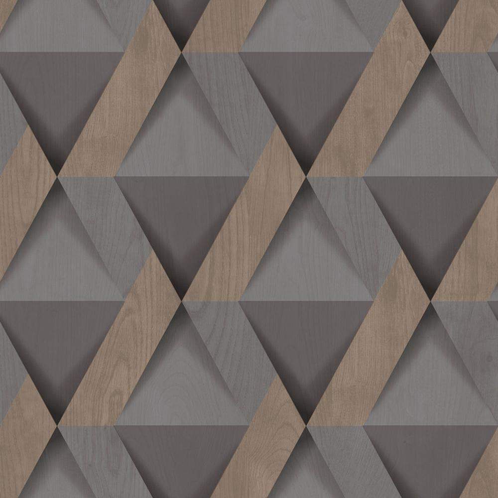 Modern Losange Wood Wallpaper - Dark Grey pattern