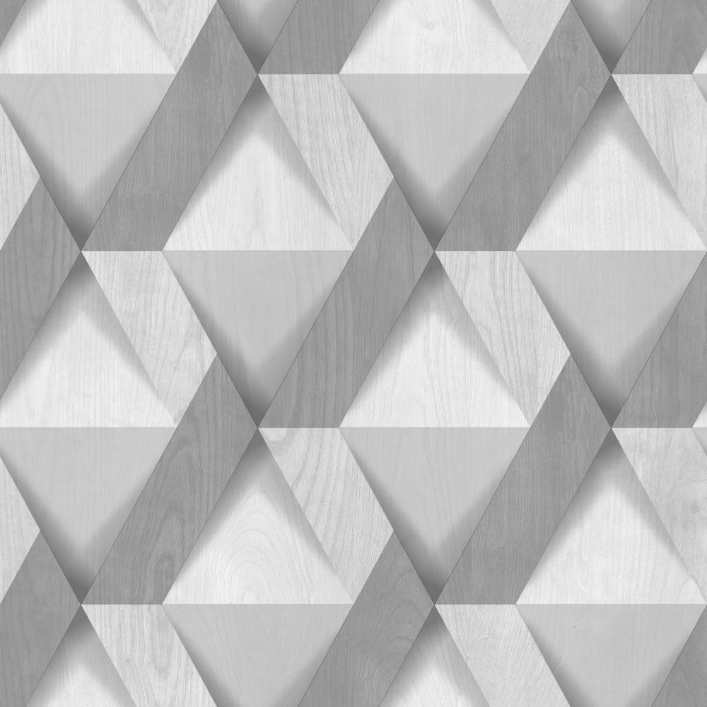 Modern Losange Wood Wallpaper - Light Grey pattern