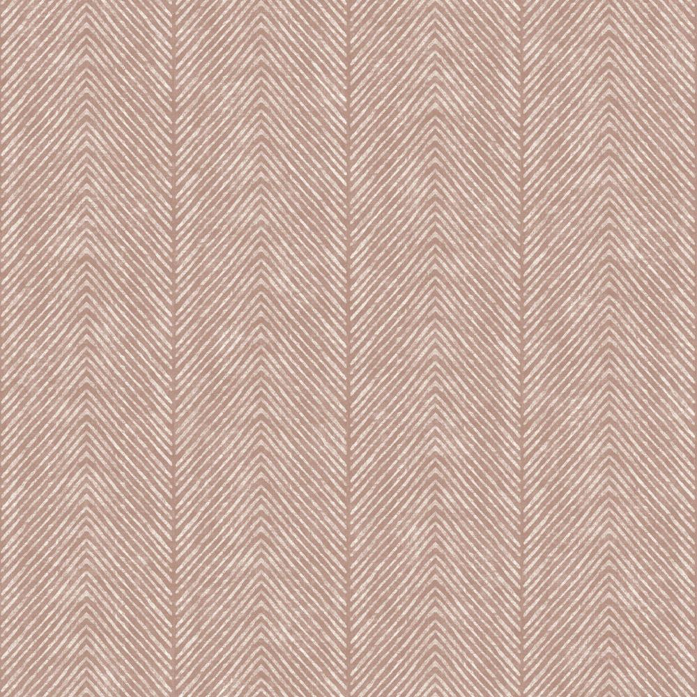 Nomad Herringbone Stripe Wallpaper - Orange pattern