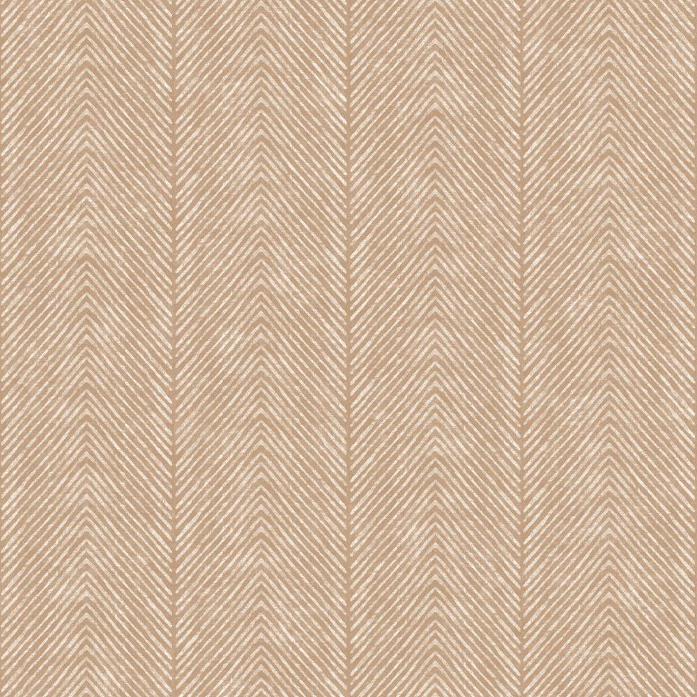 Nomad Herringbone Stripe Wallpaper - Taupe pattern
