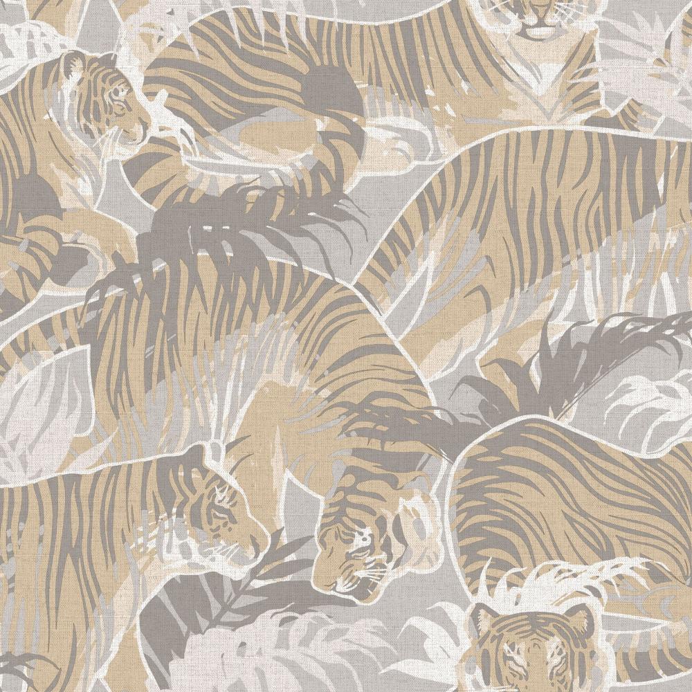 Tiger Squad Wallpaper - Beige pattern