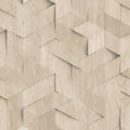 Geo Wood Block Illusion Wallpaper - Natural pattern