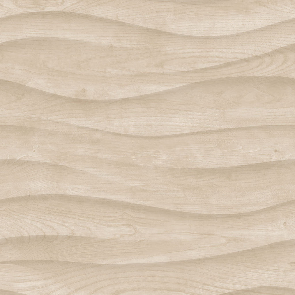 Natural Drift Wavy Wood Wallpaper - Beige pattern