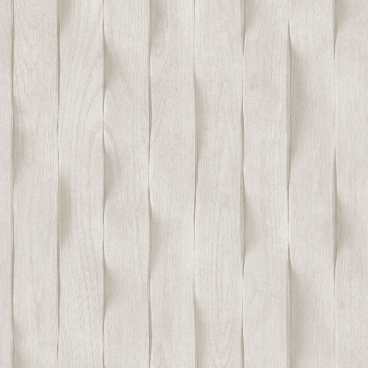 Wavy Wood Slats Wallpaper - Light Grey pattern