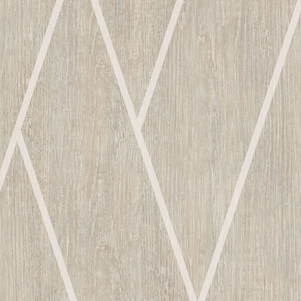 Chevron Woodgrain Wallpaper - Beige pattern