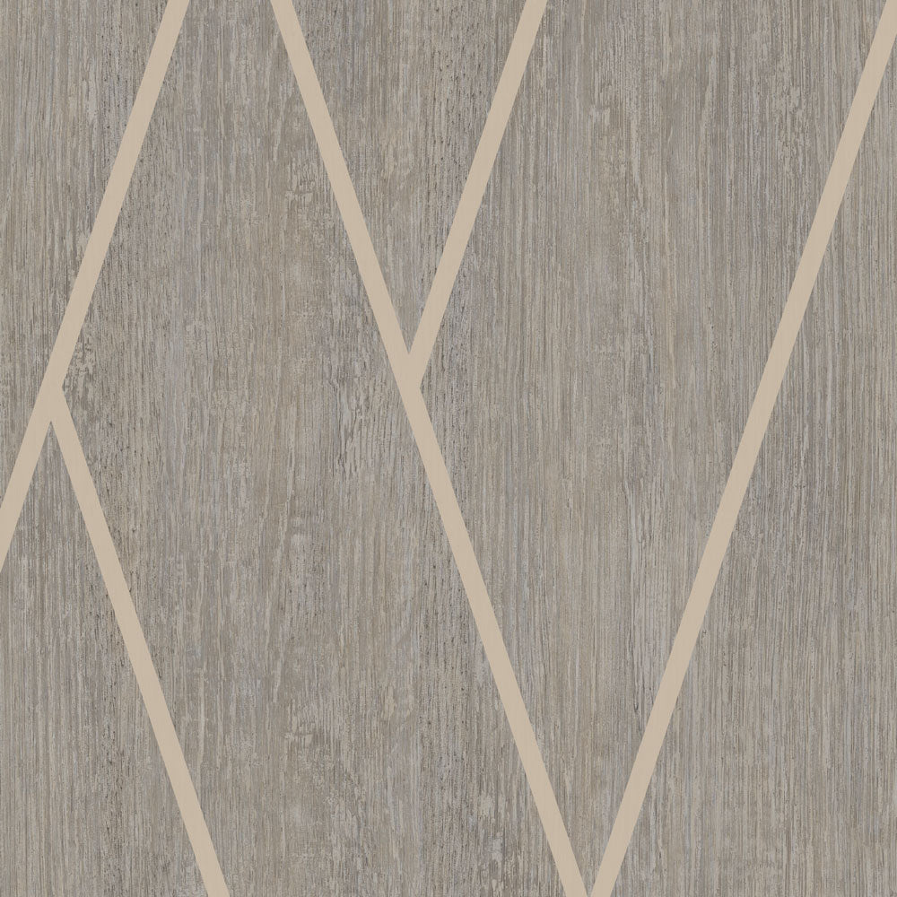 Chevron Woodgrain Wallpaper - Taupe pattern