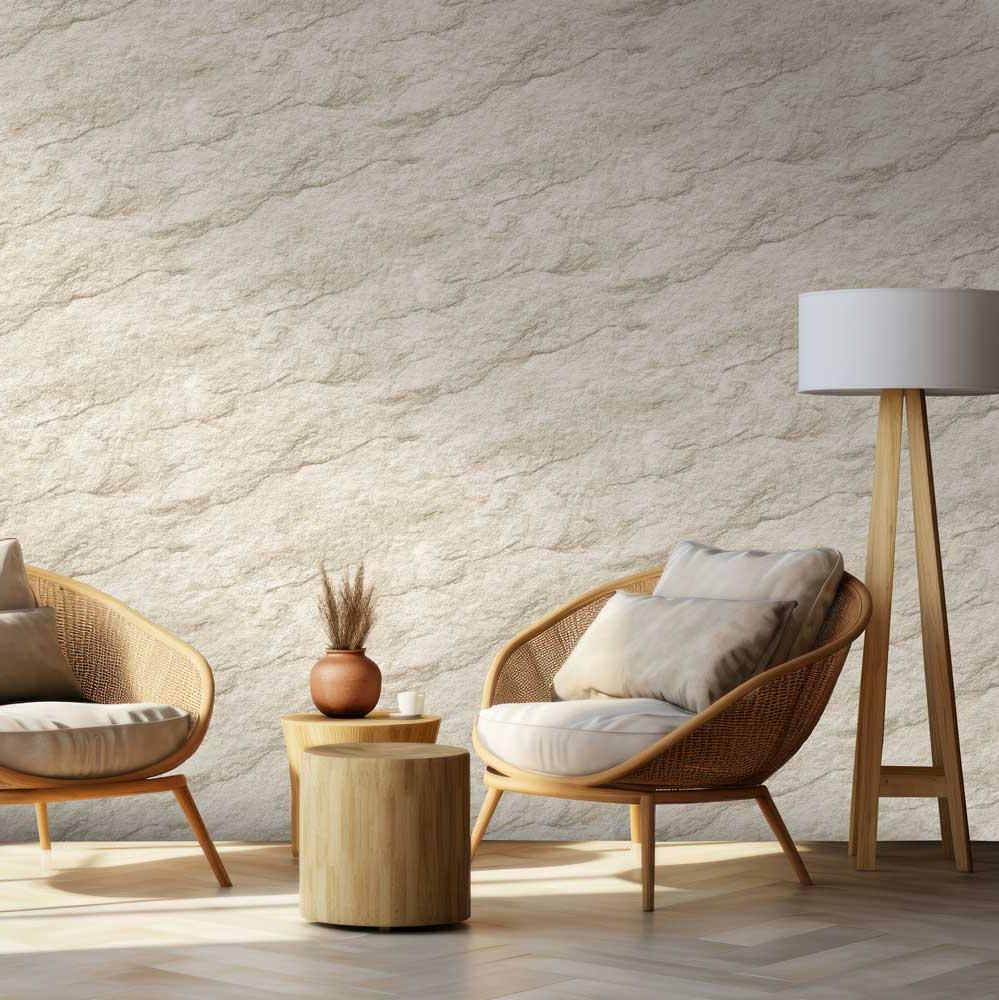 Stone Serenity Wallpaper - Natural room view