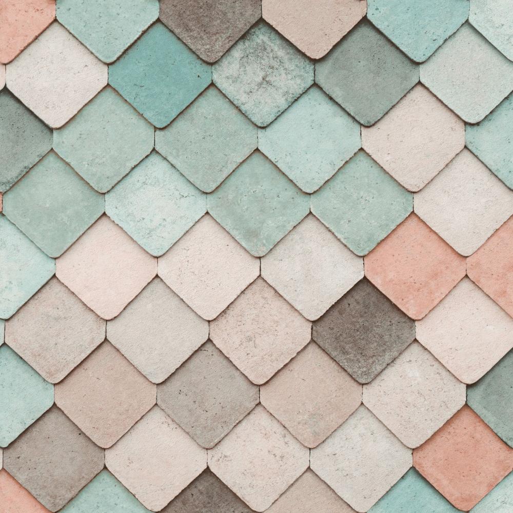 Vintage Tiles Wallpaper - Multicolor Pastel pattern