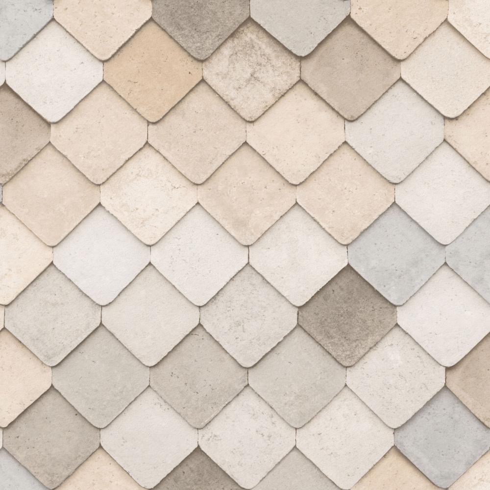 Vintage Tiles Wallpaper - Beige pattern
