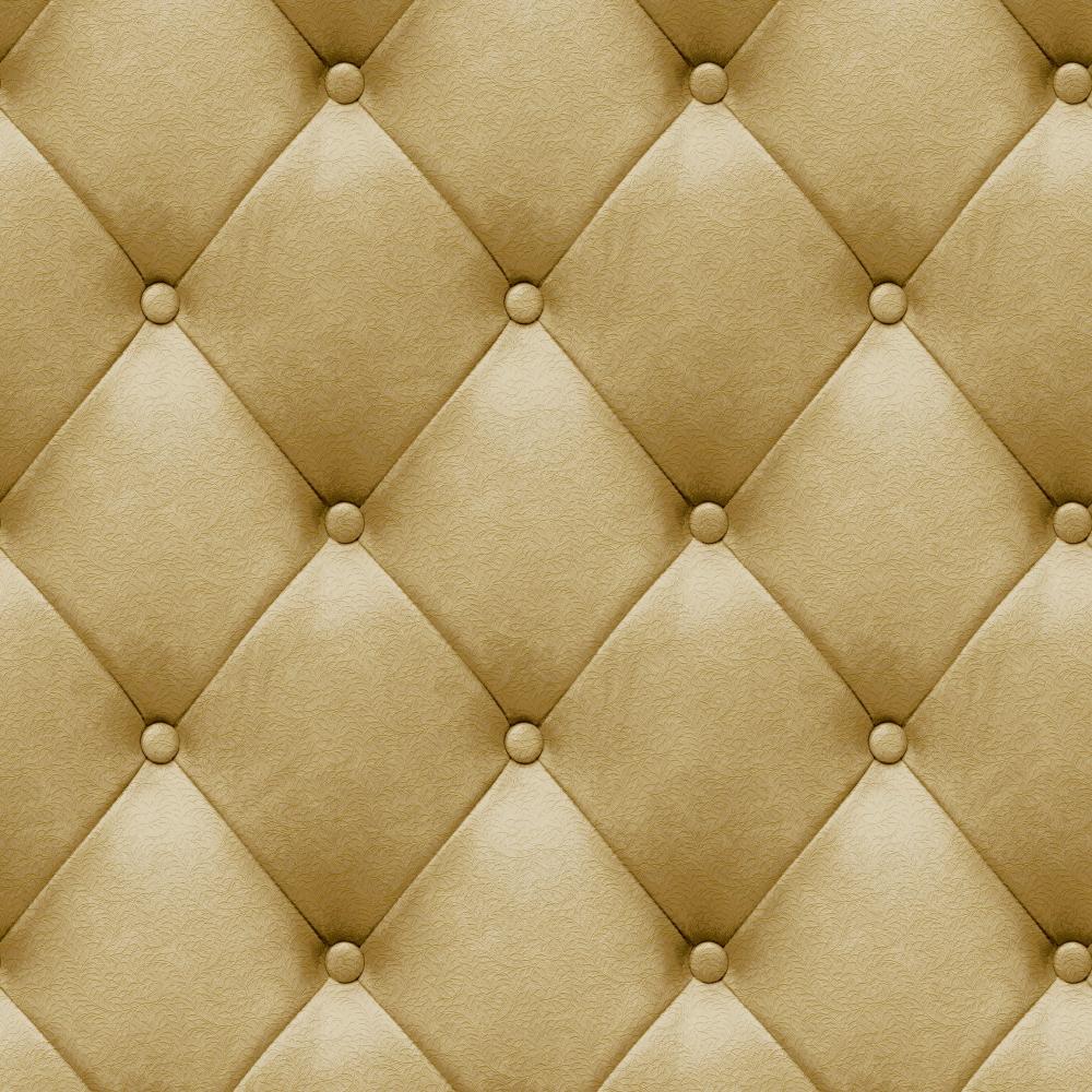 Faux Plush Quilted Diamond Upholstery Wallpaper - Gold pattern