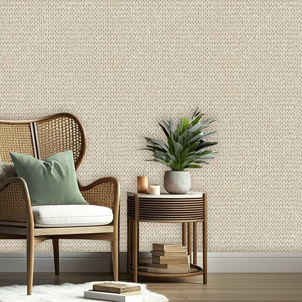 Wicker Weave Wallpaper - Natural room view