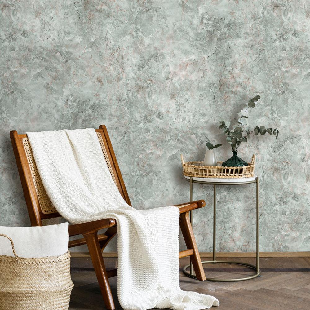Luxurious Marble Wallpaper - Green room view