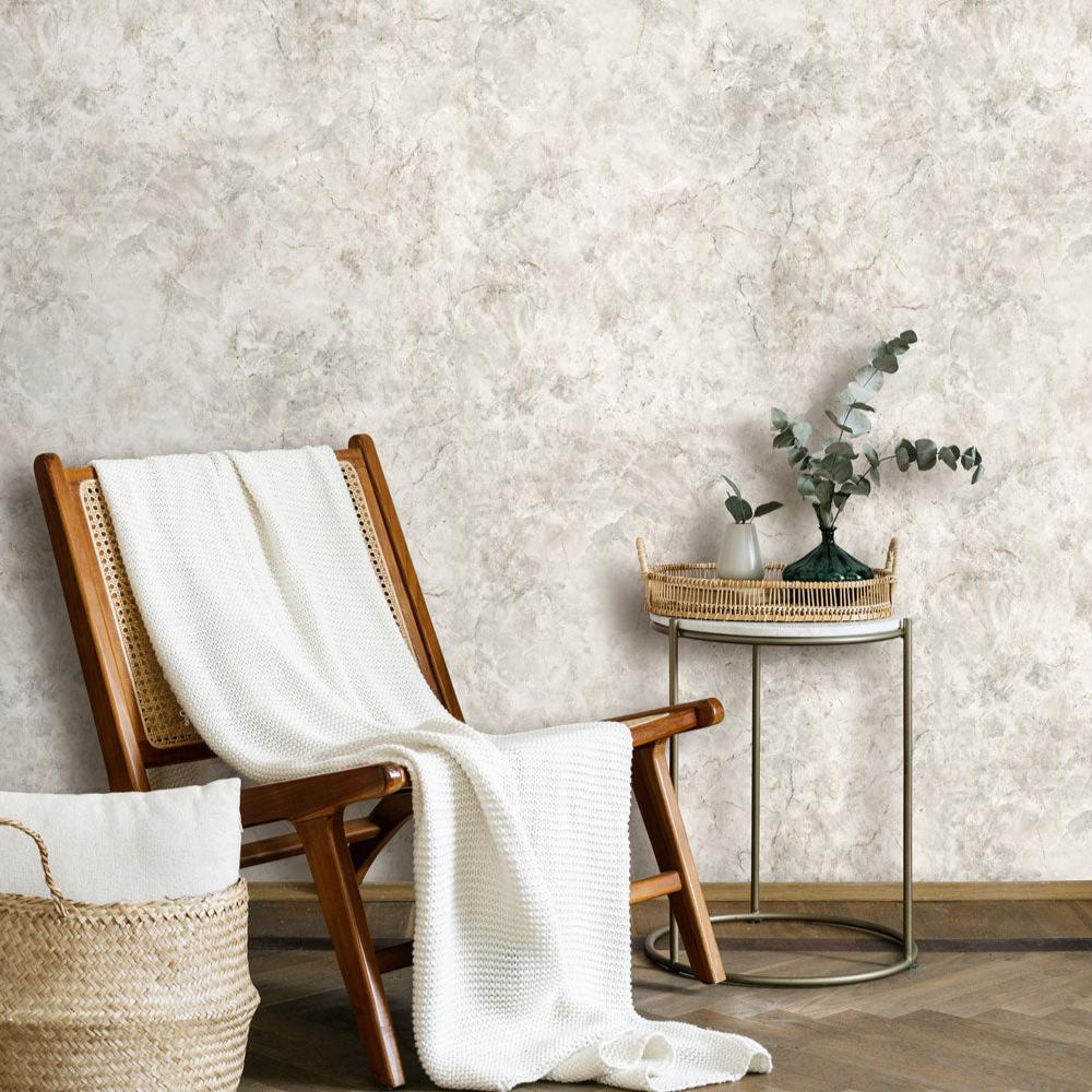 Luxurious Marble Wallpaper - Grey Beige room view