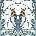 Floral Stained Glass Wallpaper - Blue pattern
