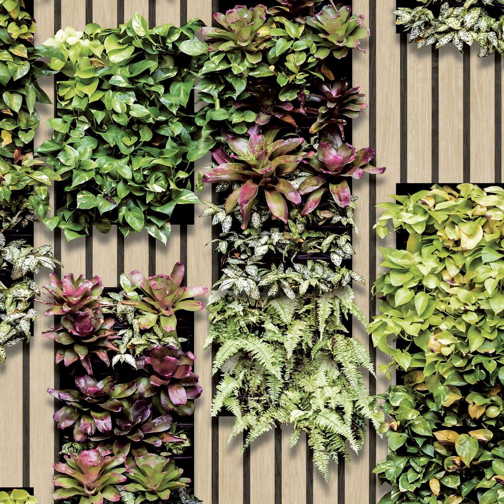 Vertical Garden Wallpaper - Green pattern