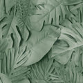 Large Photoreal Tropical Leaves Wallpaper - Green pattern