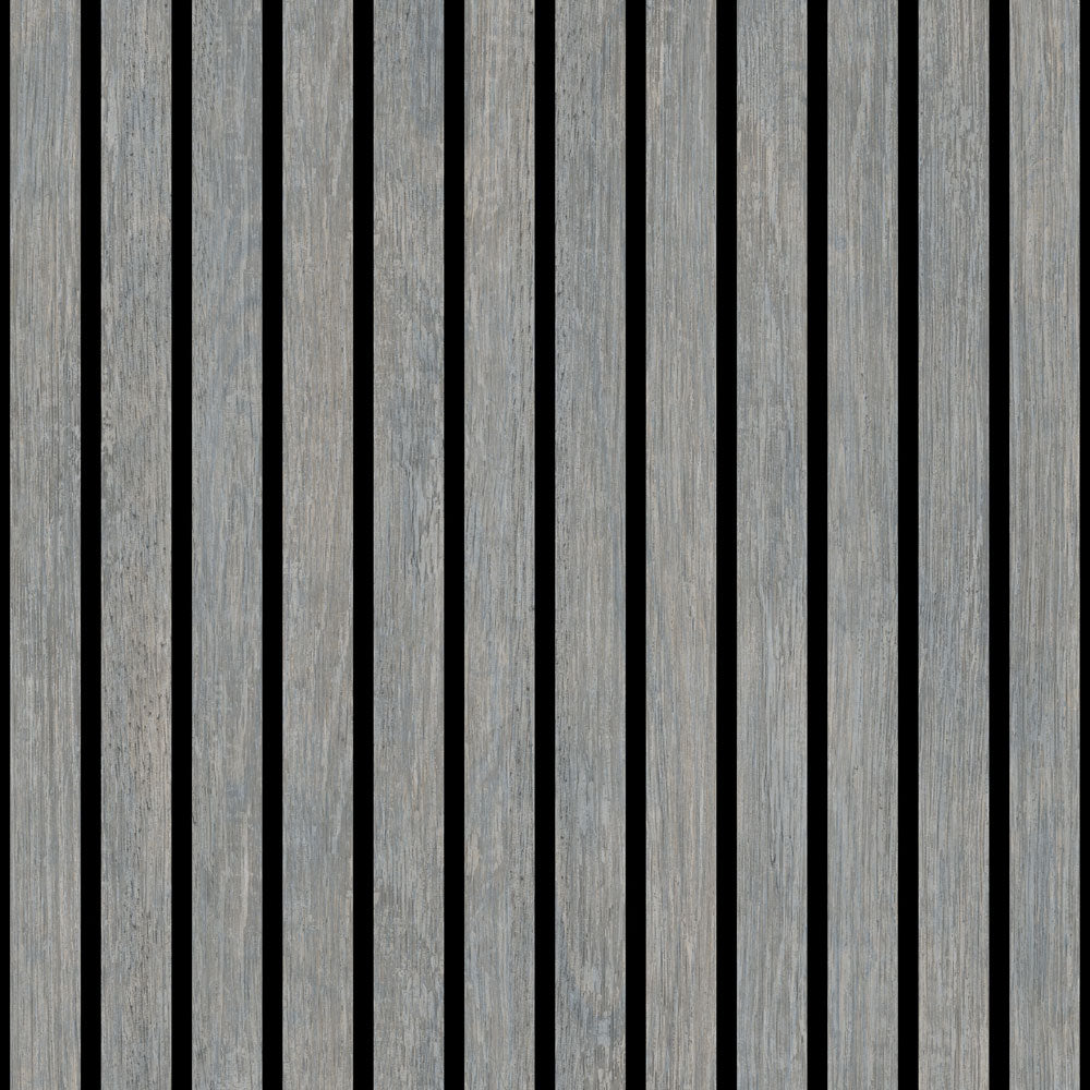 Modern Wood Slat Wallpaper - Grey pattern