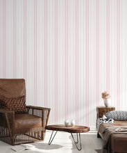 Load image into Gallery viewer, Coquille Wallpaper • Stripe and Scallop Wallpaper • Blush • Insitu