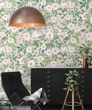Load image into Gallery viewer, Rosa Wallpaper • Floral Wallpaper • Blush• Insitu