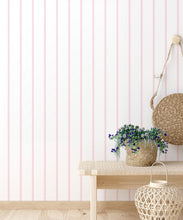 Load image into Gallery viewer, Chemin Wallpaper • Striped Wallpaper • Blush • Insitu