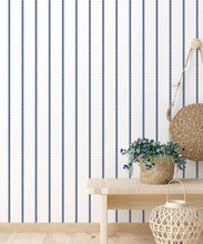 Load image into Gallery viewer, Chemin Wallpaper • Striped Wallpaper • Royal Blue • Insitu