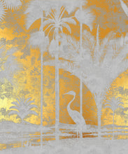 Load image into Gallery viewer, Shadow Palms Metallic Mural - Colourway: Beige (Gold) - Swatch