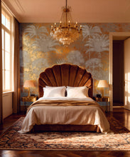 Load image into Gallery viewer, Shadow Palms Metallic Mural - Colourway: Beige (Gold) - Insitu