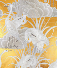 Load image into Gallery viewer, Water Birds Metallic Wallpaper - Colourway: Gold - Swatch